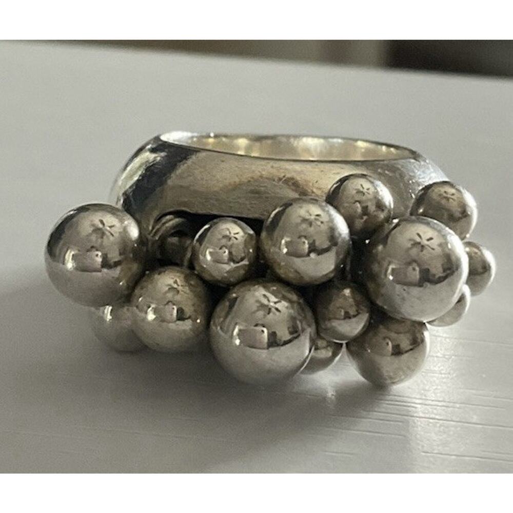 Retired Silpada Cha Cha Sterling Silver Beaded Ring Size 6 - Picture 5 of 6